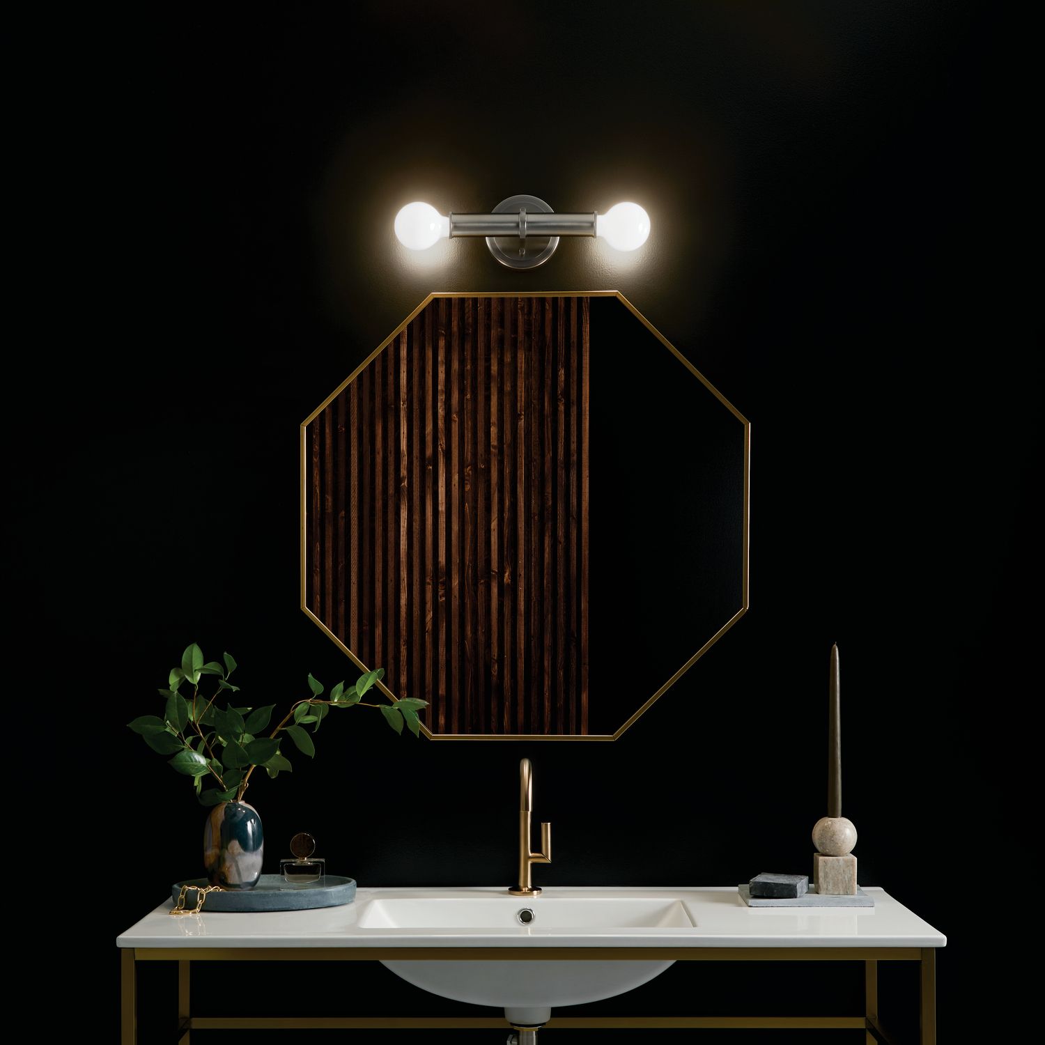 Kichler Torche 9.75 Inch 2 Light Wall Sconce in Brushed Nickel