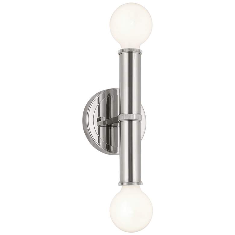 Image 1 Kichler Torche 9.75 Inch 2 Light Wall Sconce in Polished Nickel
