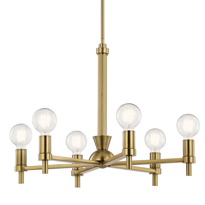 Image 2 Kichler Torvee Brushed Natural Brass Chandelier 6Lt more views