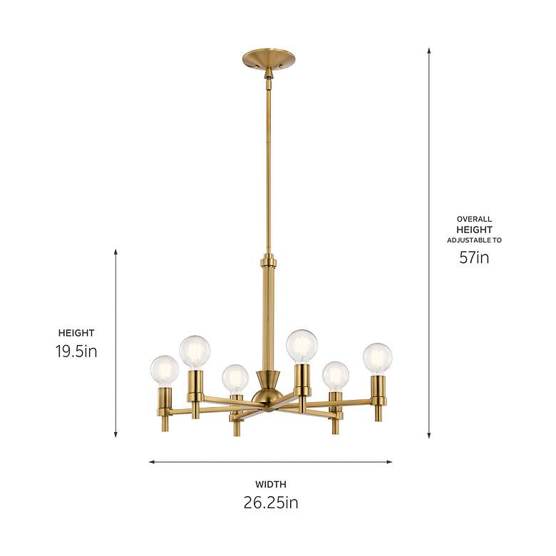 Image 4 Kichler Torvee Brushed Natural Brass Chandelier 6Lt more views