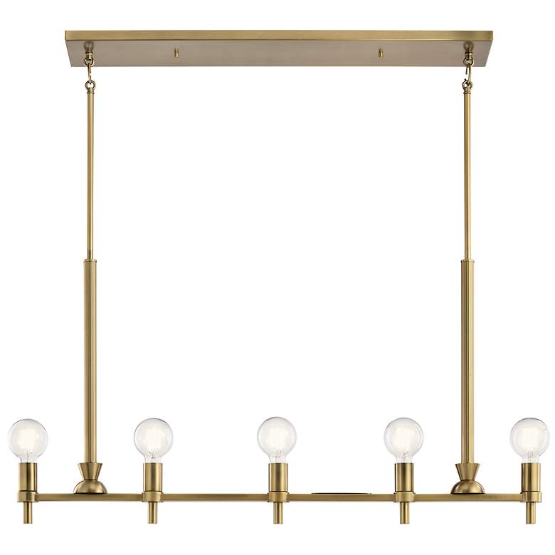 Image 2 Kichler Torvee Brushed Natural Brass Linear Chandelier 5Lt more views