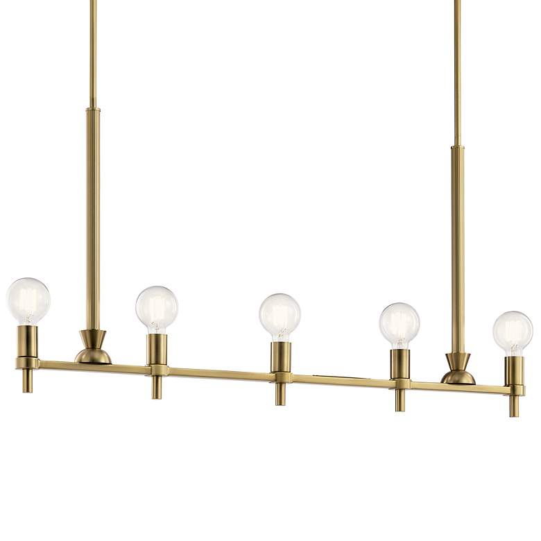 Image 3 Kichler Torvee Brushed Natural Brass Linear Chandelier 5Lt more views