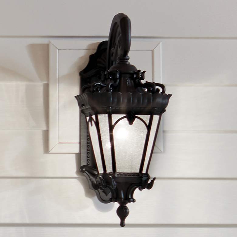 Image 1 Kichler Tournai 18 1/4"H Textured Black Outdoor Wall Light