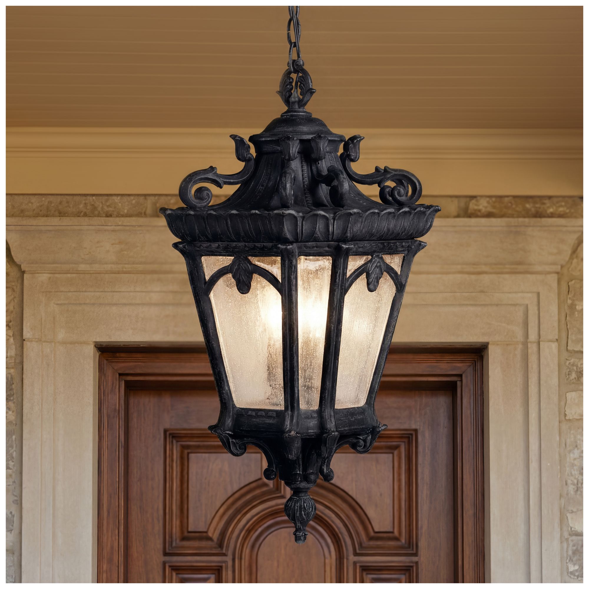 Image 2 Kichler Tournai 24 3/4" High Black Outdoor Hanging Light more views