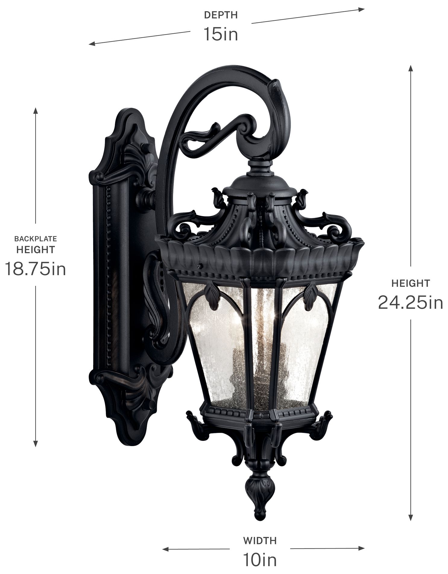 Image 6 Kichler Tournai 24" High Black Outdoor Wall Light more views