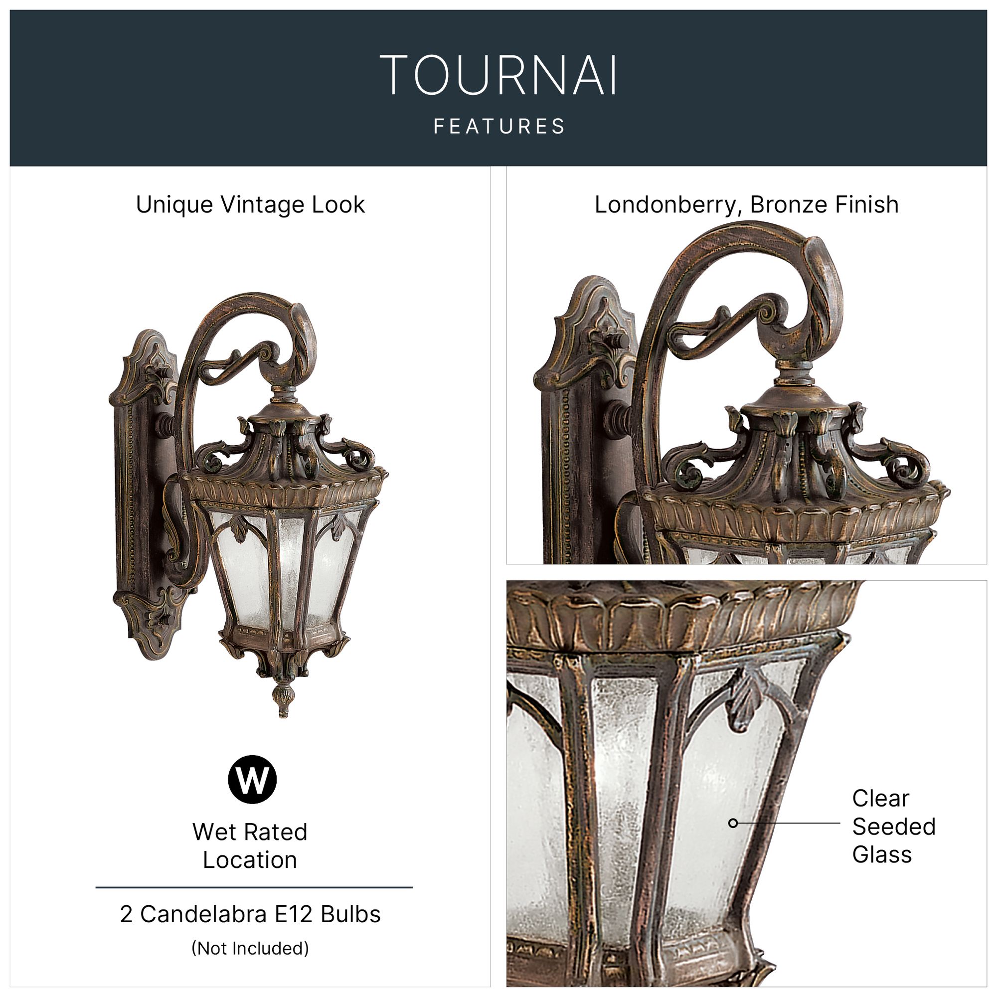 Kichler Tournai 24" High Traditional Scroll Arm Outdoor Wall Light