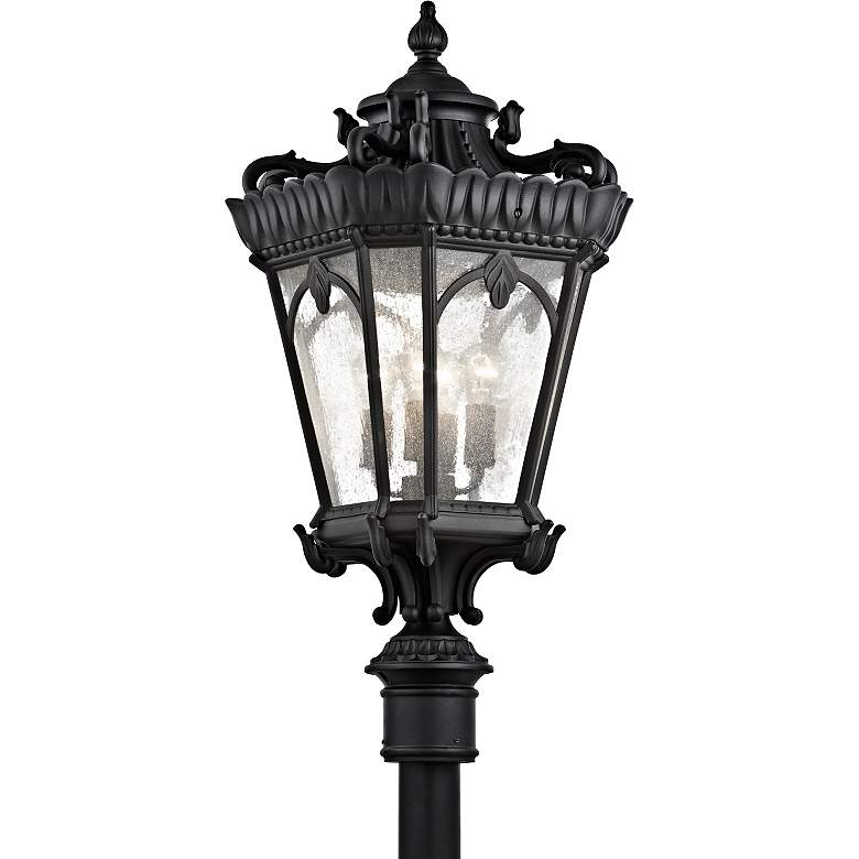 Image 1 Kichler Tournai 37 1/2 inch High Black Outdoor Post Light