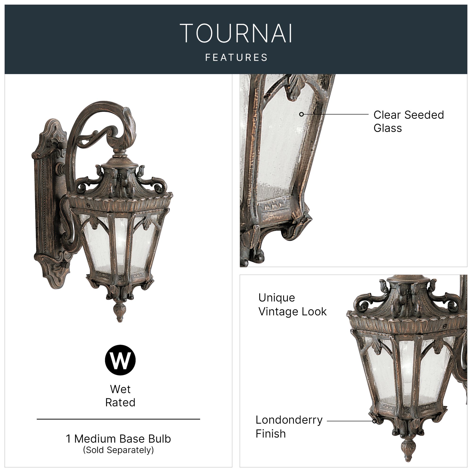 Image 3 Kichler Tournai Collection 18" High Traditional Outdoor Wall Light more views