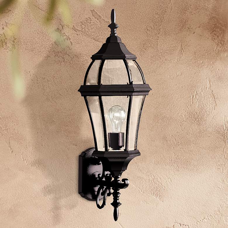Image 1 Kichler Townhouse 27 inch Traditional Black Outdoor Lantern Wall Light