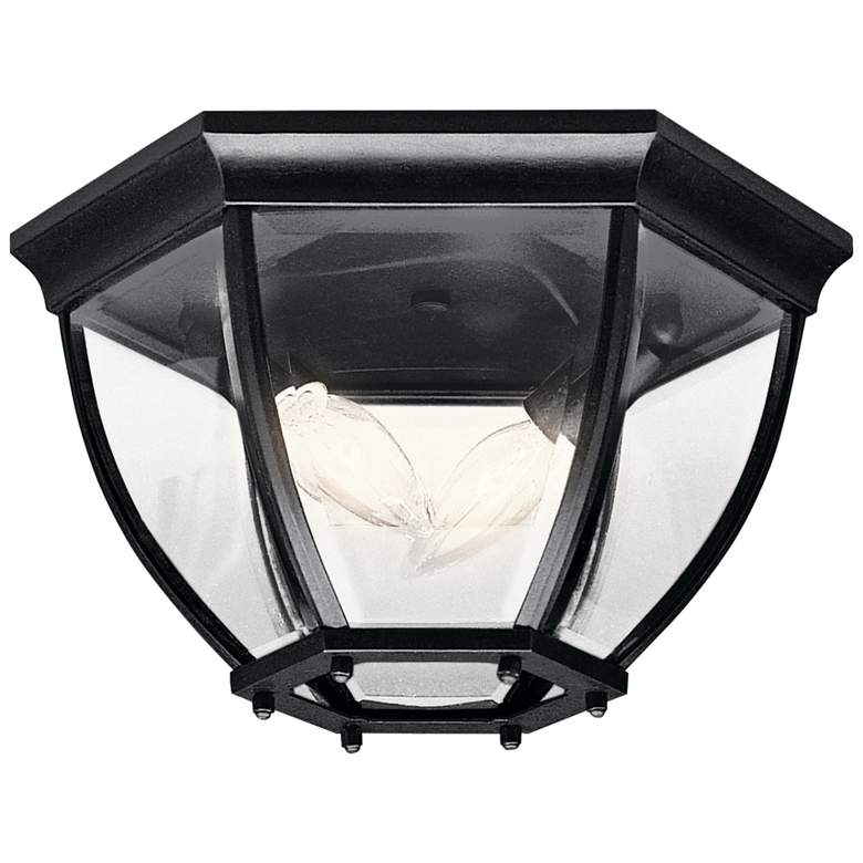 Image 1 Kichler Townhouse Black 12 inch Wide Indoor - Outdoor Ceiling Light