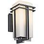 Thumbnail2 of Kichler Tremillo 11 3/4" High Black and Satin Glass Outdoor Wall Light