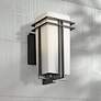 Thumbnail1 of Kichler Tremillo 11 3/4" High Black and Satin Glass Outdoor Wall Light