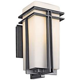 Image2 of Kichler Tremillo 14 1/2" High Black with Opal Glass Outdoor Wall Light