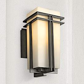 Image1 of Kichler Tremillo 14 1/2" High Black with Opal Glass Outdoor Wall Light