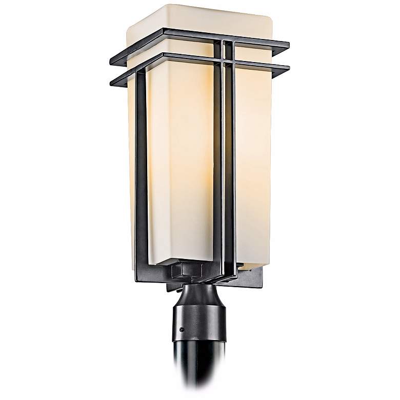 Image 2 Kichler Tremillo 20" Black and Opal Glass Modern Outdoor Post Light