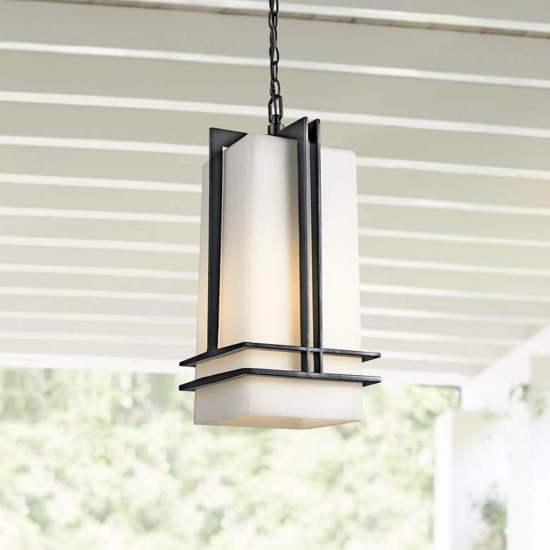 Image 1 Kichler Tremillo Collection 17 inch High Black Outdoor Hanging Light