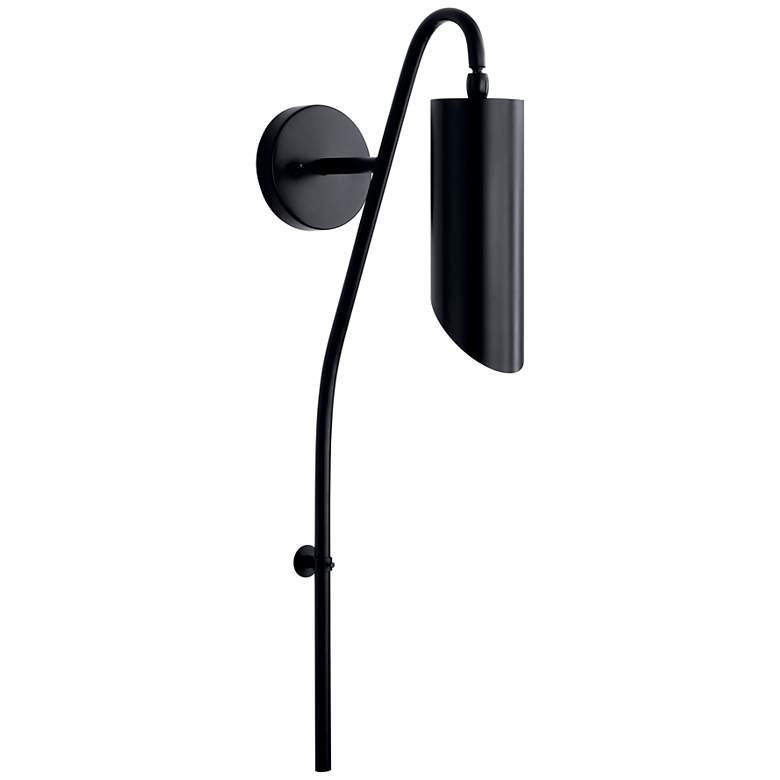Image 1 Kichler Trentino 30" High Black Plug-In Wall Sconce