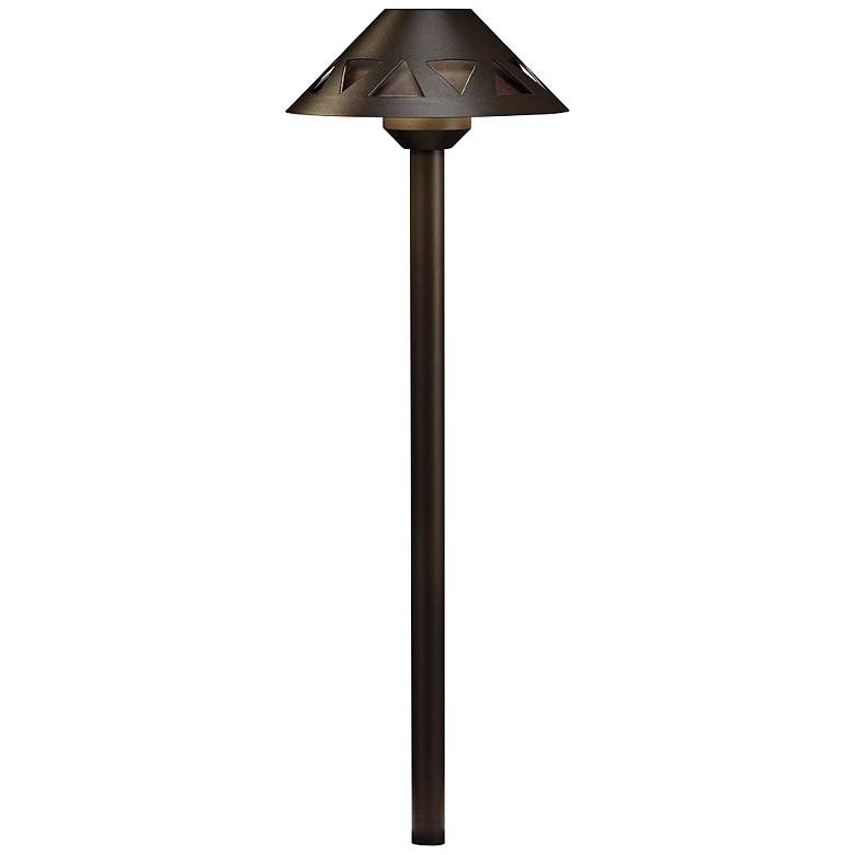 Image 1 Kichler Triangle Cut-Out 21 inchH Bronze 2700K LED Path Light