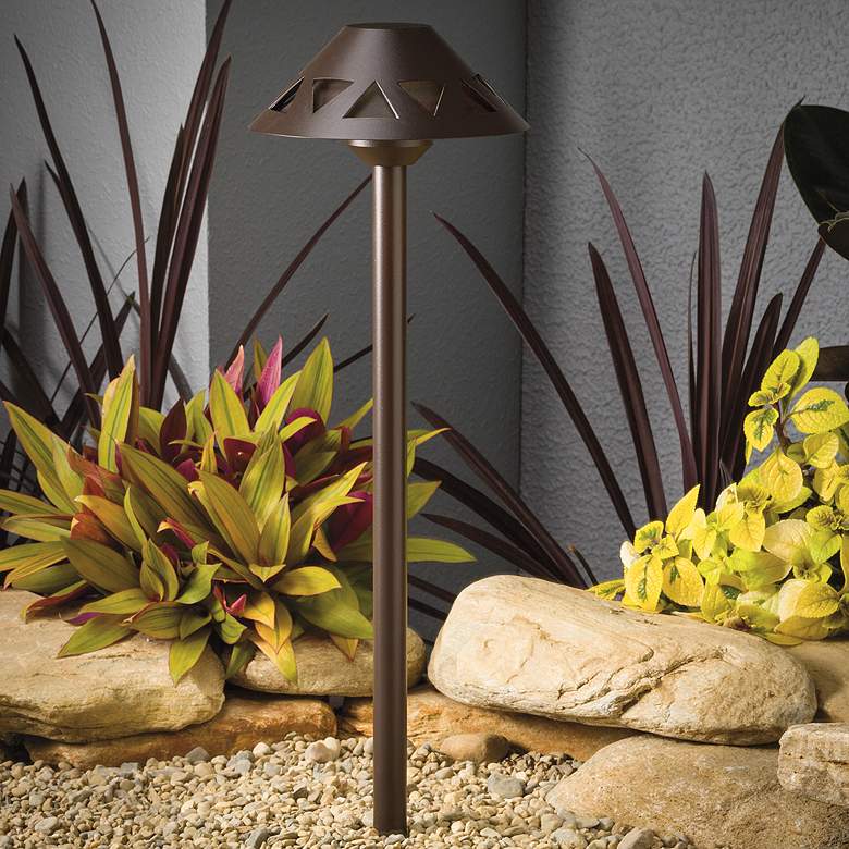 Image 1 Kichler Triangle Cut-Out 21"H Bronze 3000K LED Path Light