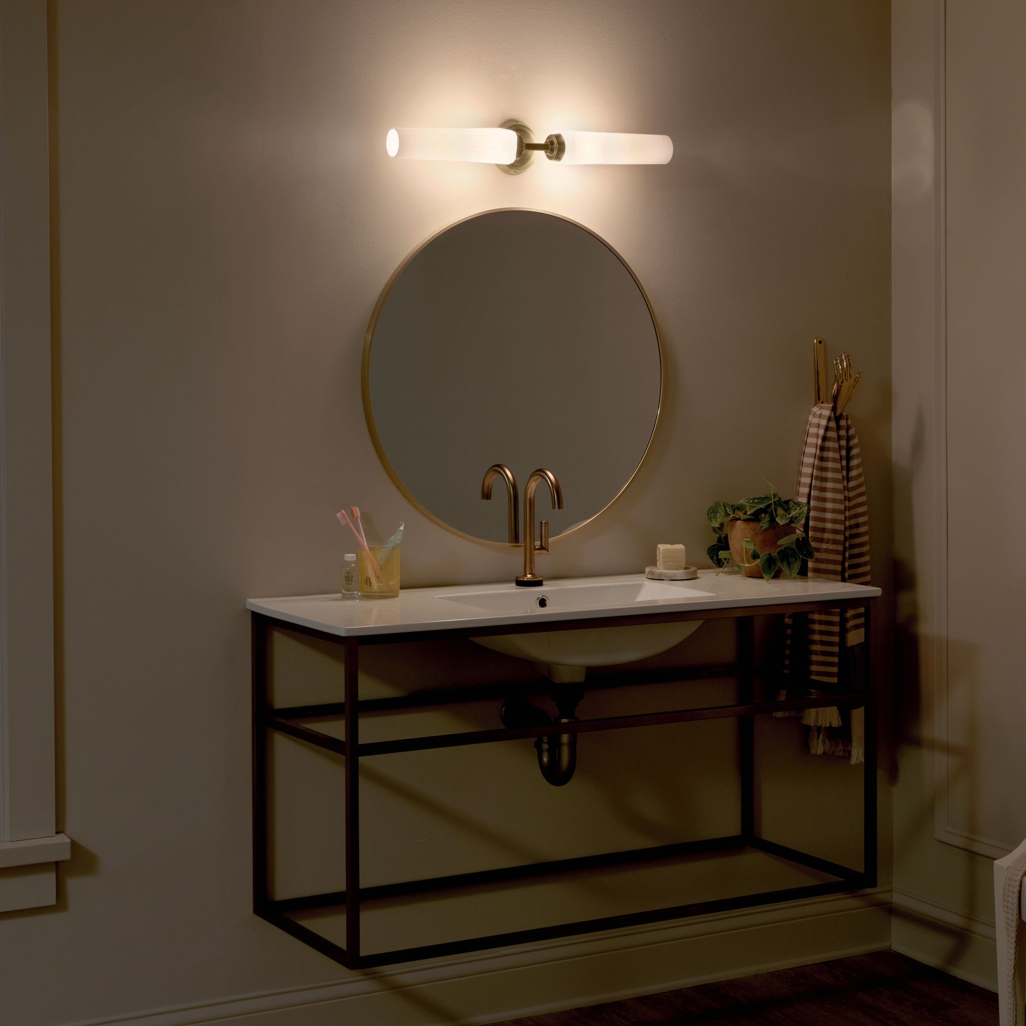 Kichler Truby 25 3/4" Wide Champagne Bronze 2-Light Bath Light in scene