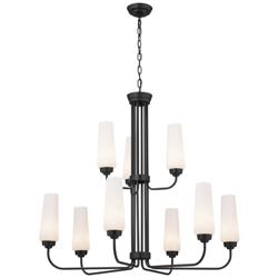 Kichler Truby 34" Wide Black 2-Tier 9-Light Chandelier