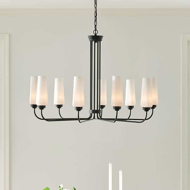 Image 2 Kichler Truby 38 inch Wide Black Steel 9-Light Chandelier