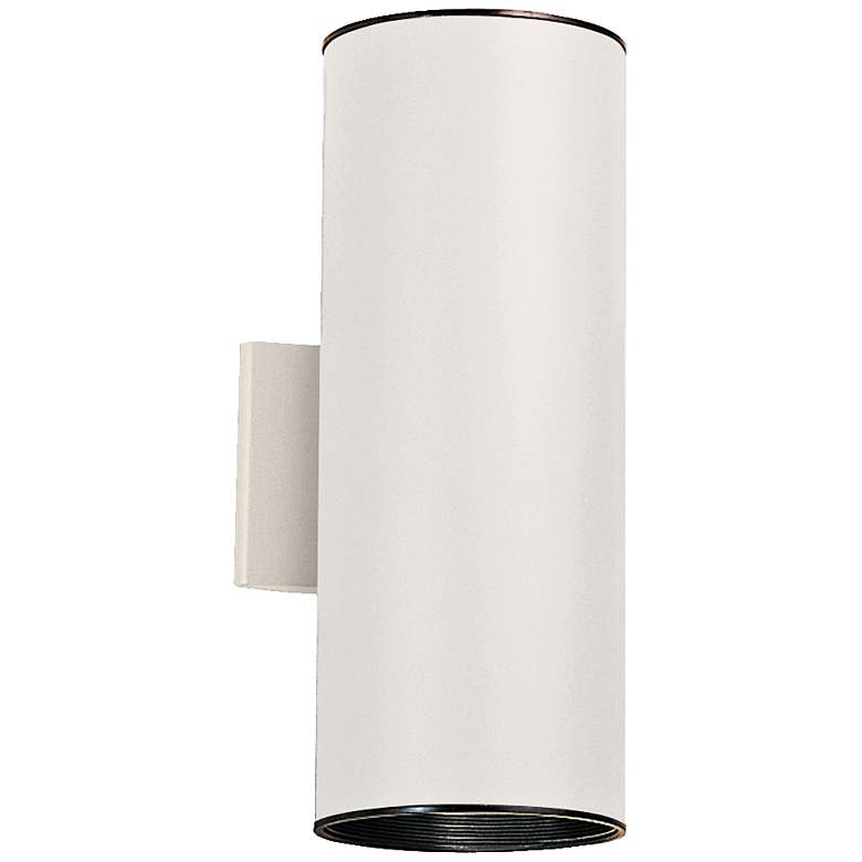 Image 1 Kichler Tube 15 inch High White Up/Down Outdoor Wall Light