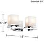 Thumbnail3 of Kichler Tully 15" Wide Chrome Opal 2-Light Bath Sconce more views