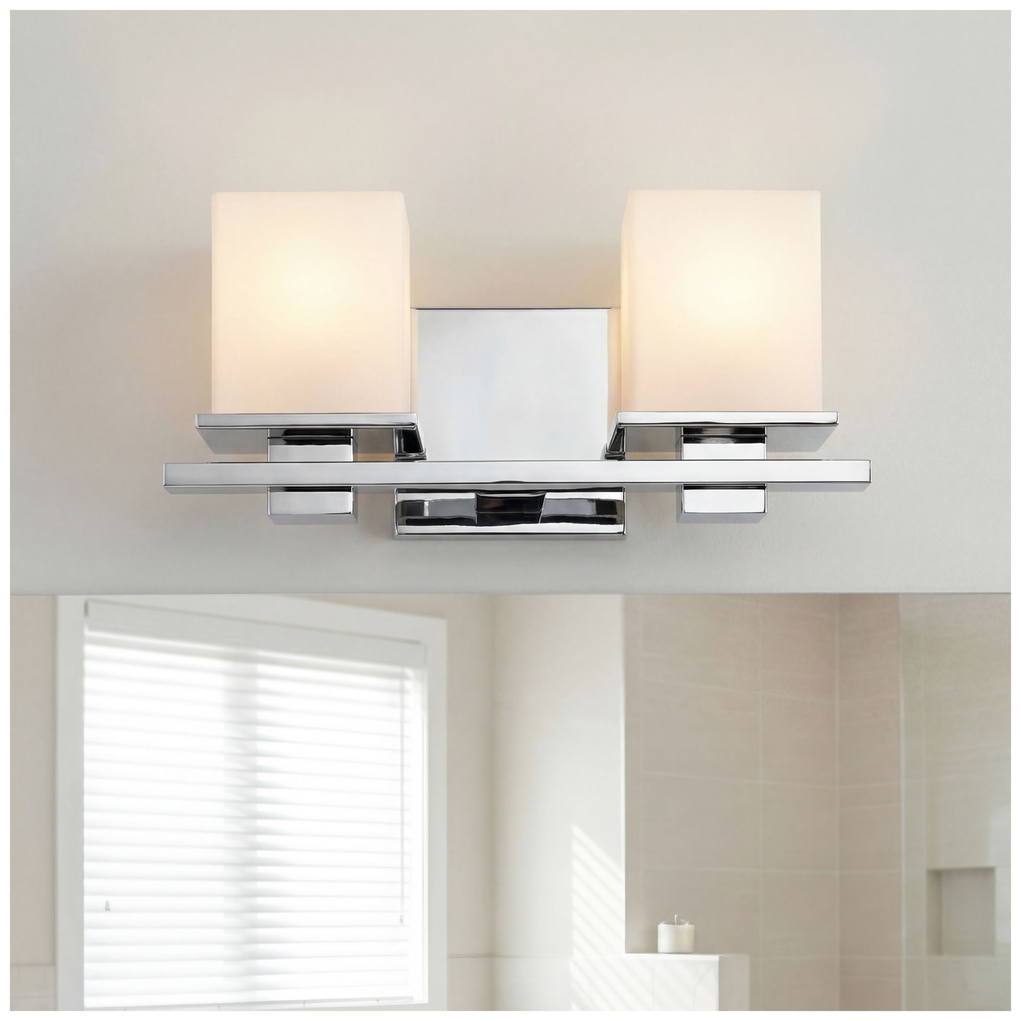 Image 4 Kichler Tully 15" Wide Chrome Opal 2-Light Bath Sconce more views