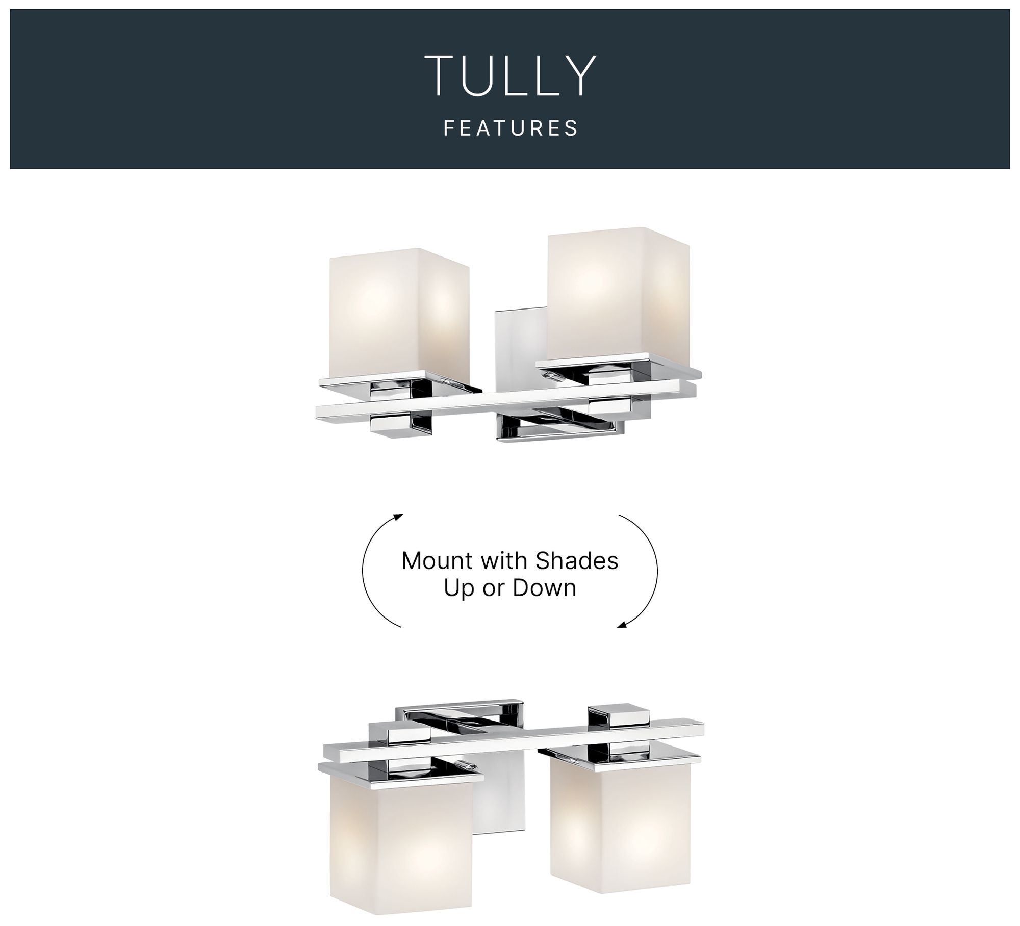 Image 7 Kichler Tully 15" Wide Chrome Opal 2-Light Bath Sconce more views