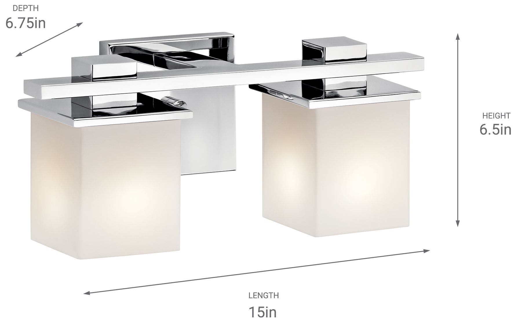 Kichler Tully 15" Wide Chrome Opal 2-Light Bath Sconce