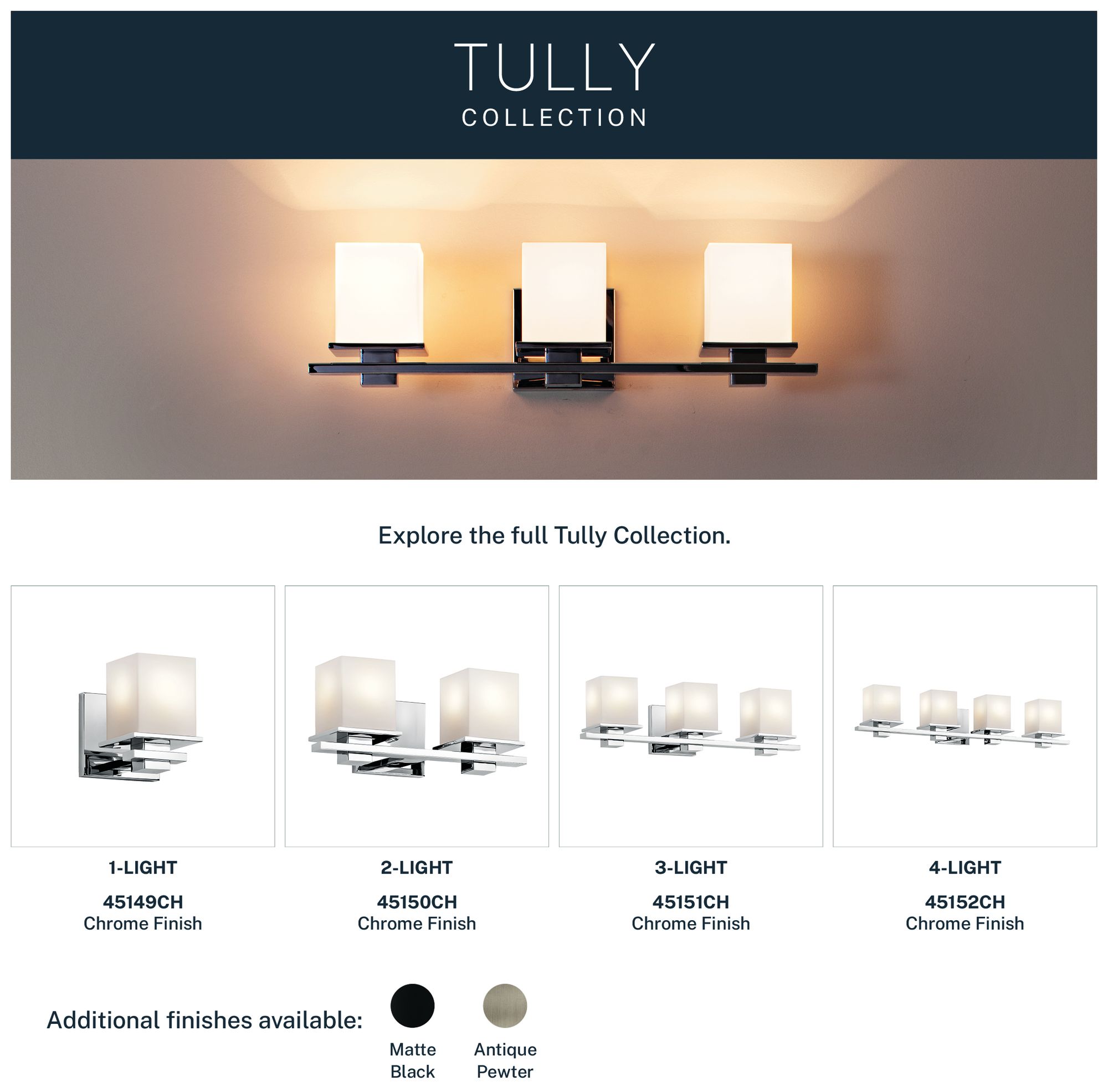 Kichler Tully 15" Wide Chrome Opal 2-Light Bath Sconce