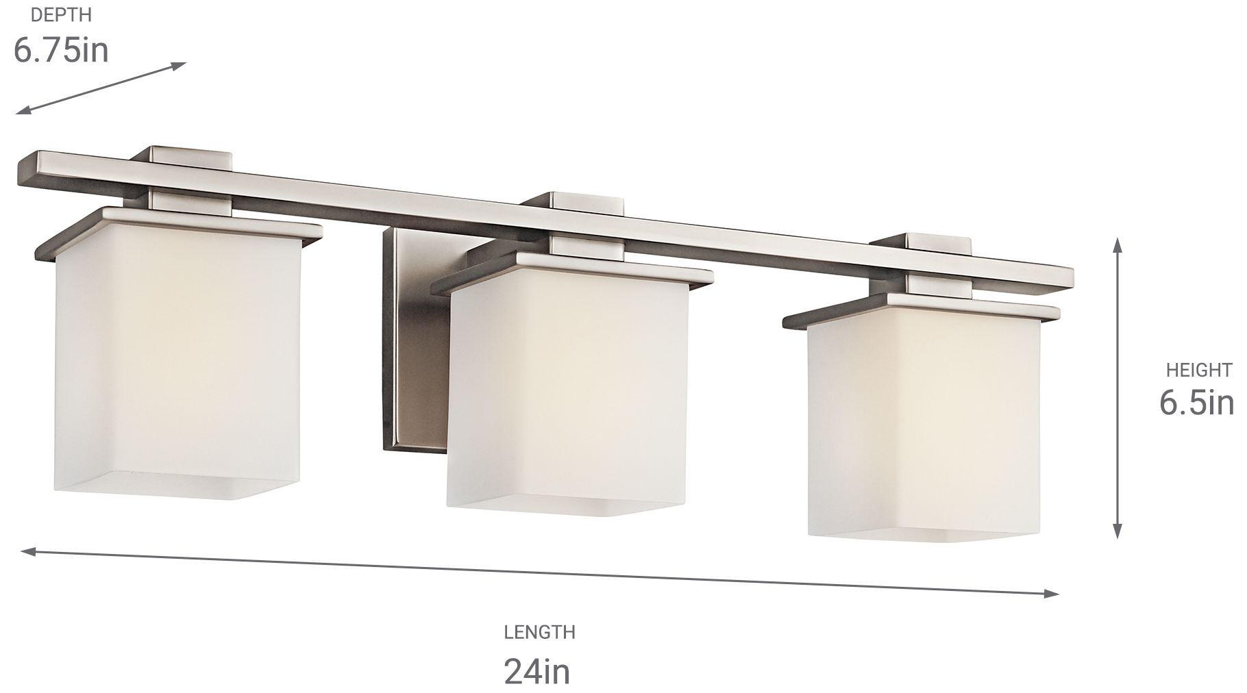 Kichler Tully 24" Wide Antique Pewter 3-Light Bath Light