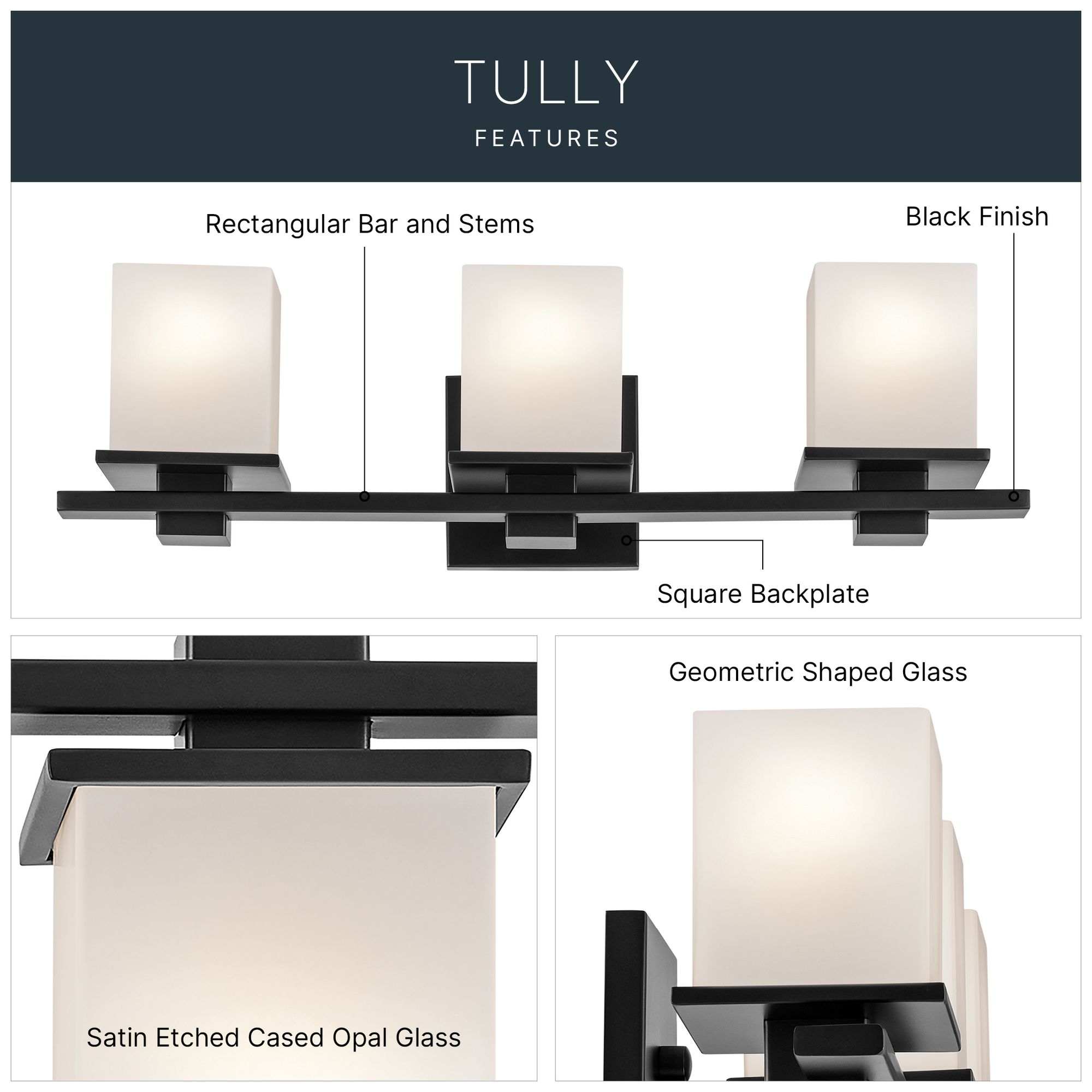 Kichler Tully 24" Wide Black 3-Light Bath Light in scene