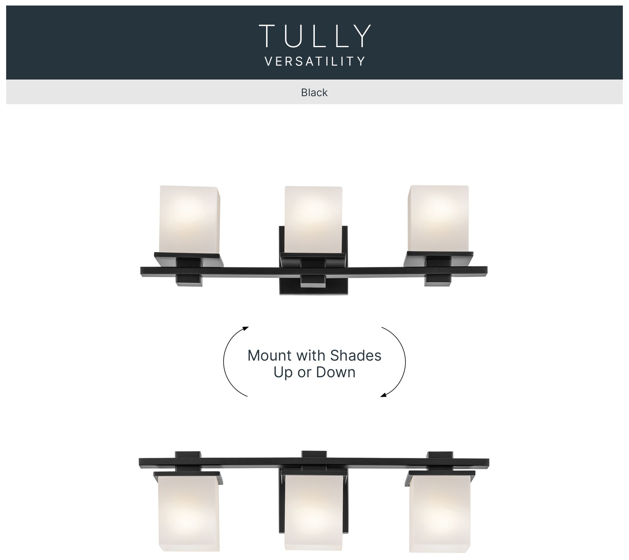 Kichler Tully 24" Wide Black 3-Light Bath Light in scene