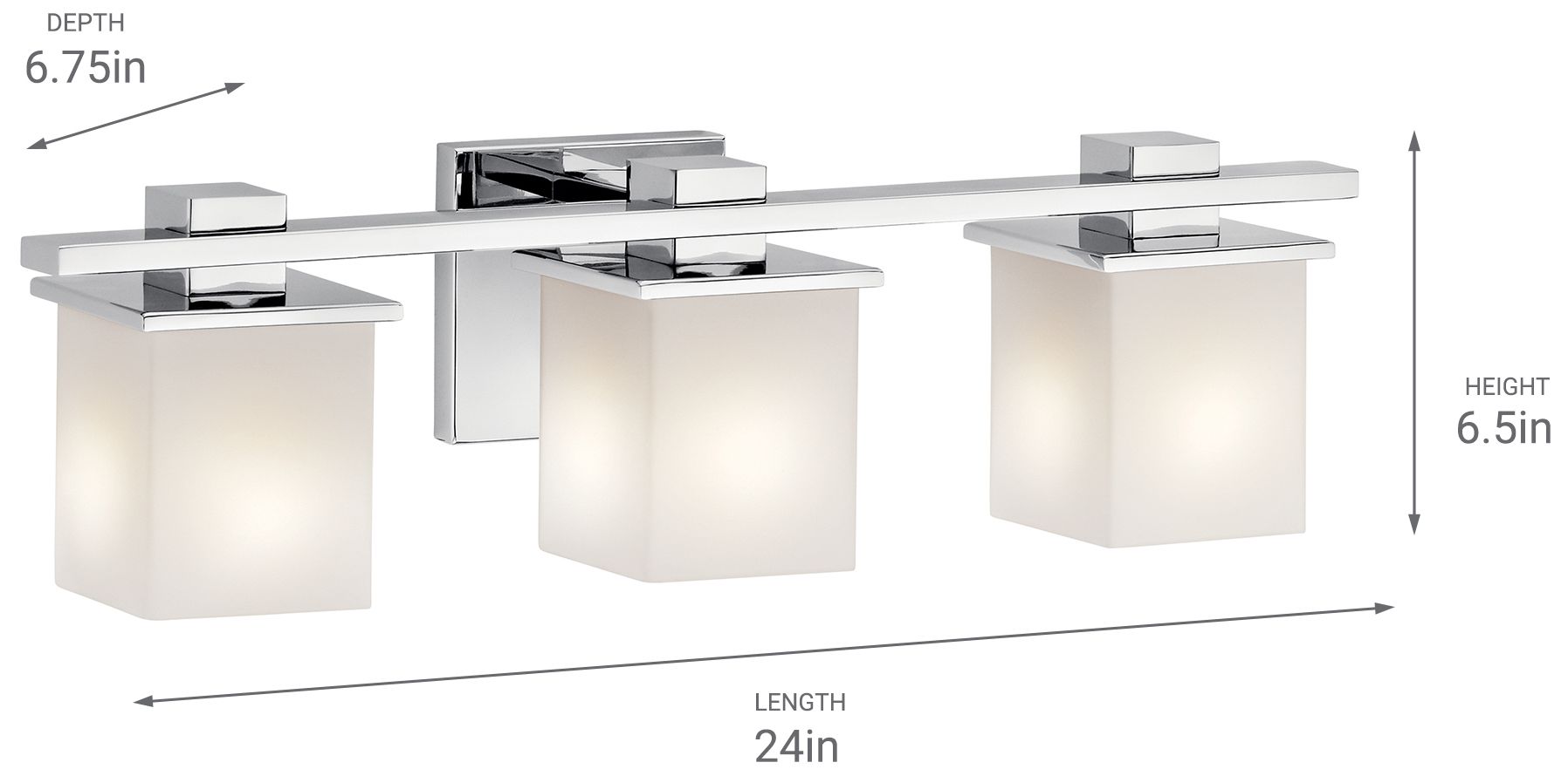 Kichler Tully 24" Wide Chrome 3-Light Vanity Bath Light
