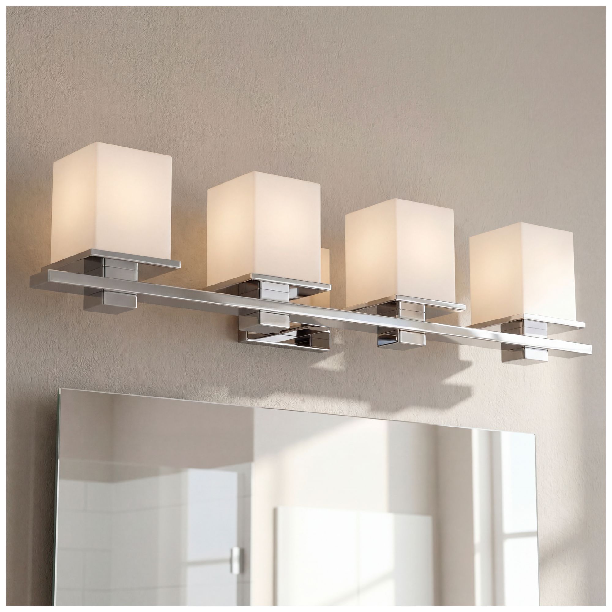 Image 4 Kichler Tully 32" Wide Chrome Opal 4-Light Modern Bath Light more views