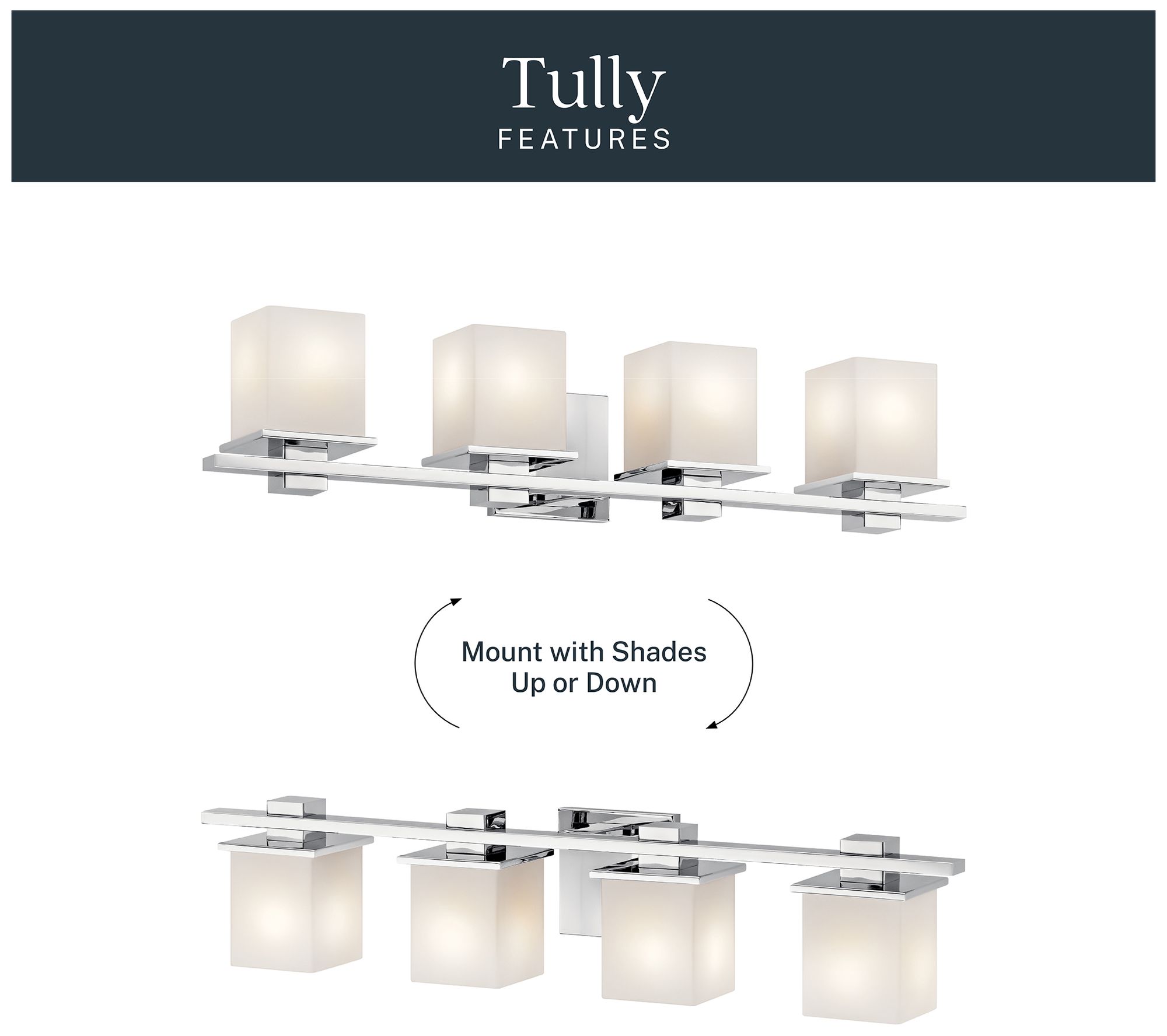 Image 6 Kichler Tully 32" Wide Chrome Opal 4-Light Modern Bath Light more views
