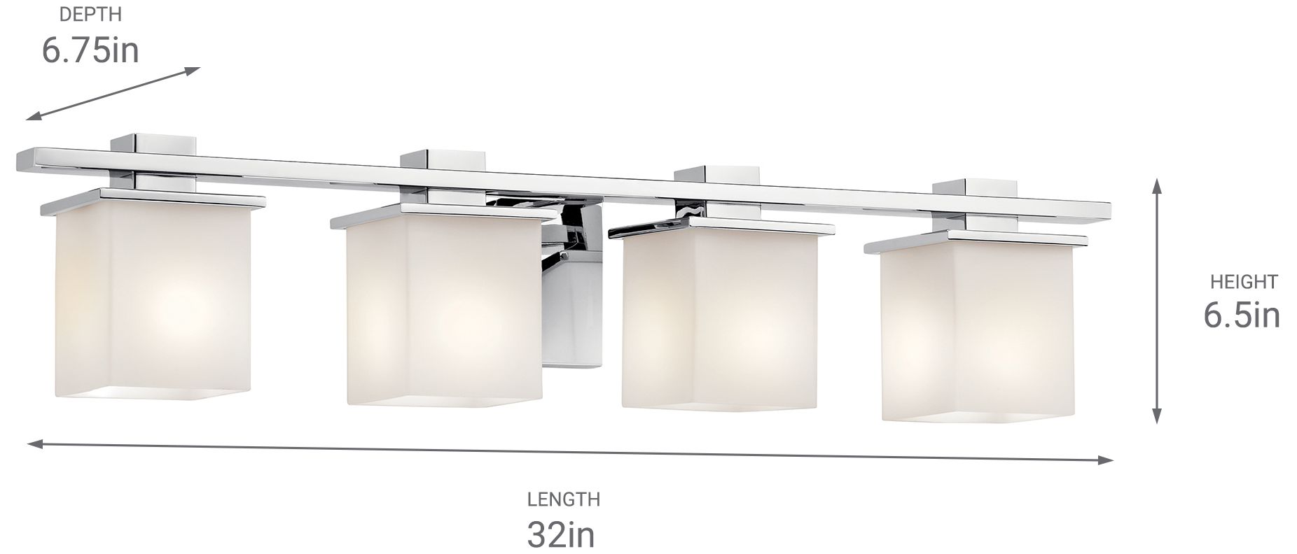 Kichler Tully 32" Wide Chrome Opal 4-Light Modern Bath Light