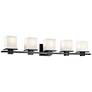1_Kichler Tully 40 1/4" Wide Black 5-Light Vanity Bath Light