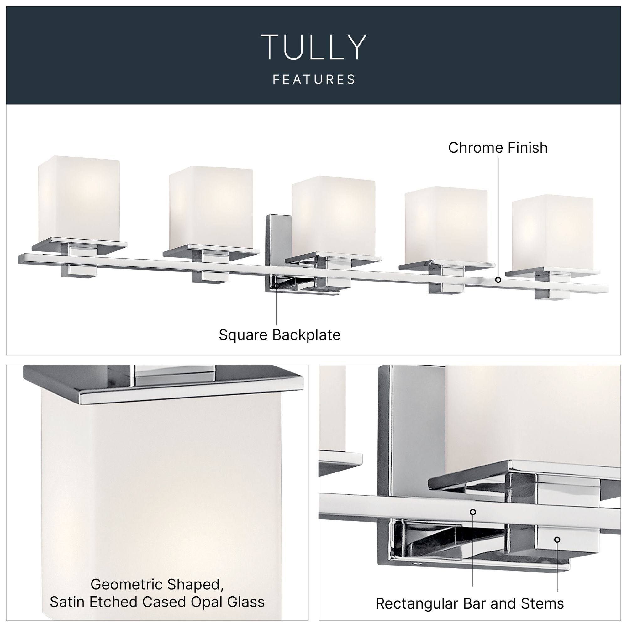 Image 5 Kichler Tully 40 1/4" Wide Chrome 5-Light Bath Light more views