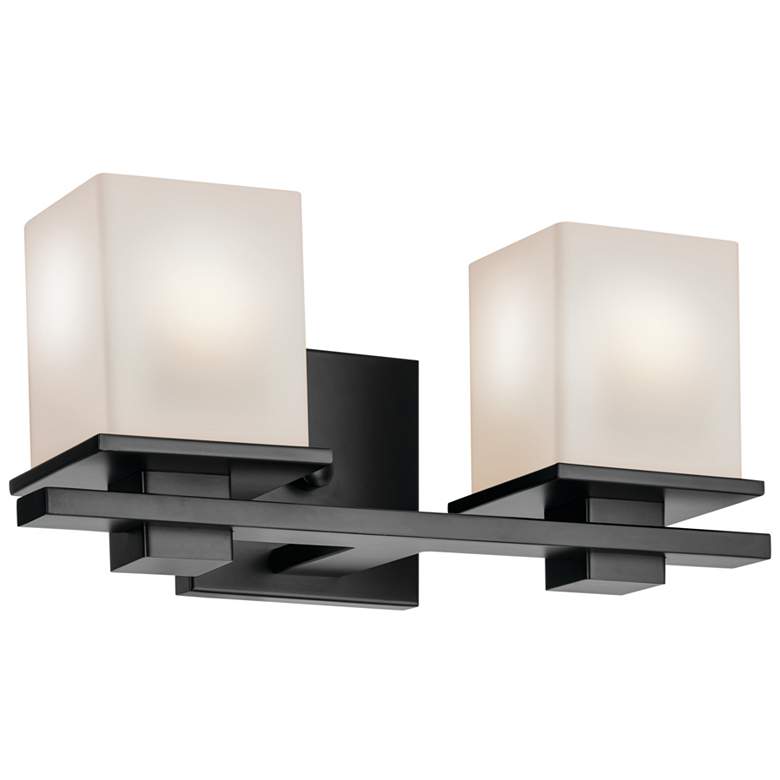 Image 1 Kichler Tully 6 1/2" High Black 2-Light Wall Sconce