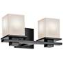 1_Kichler Tully 6 1/2" High Black 2-Light Wall Sconce