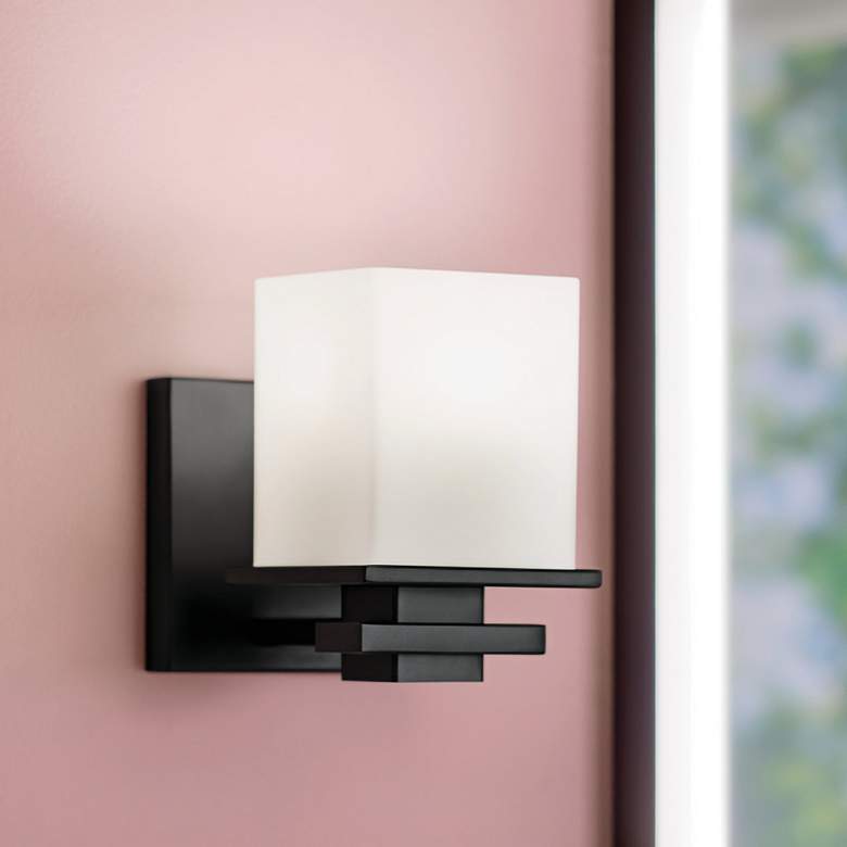 Image 1 Kichler Tully 6 1/2" High Black Wall Sconce
