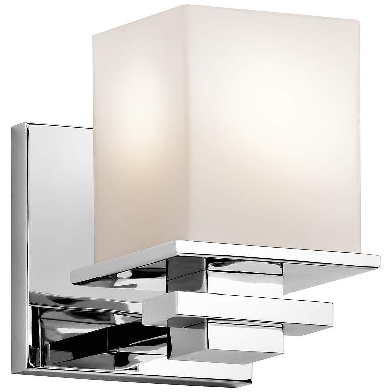 Image 2 Kichler Tully 6 1/2 inch High Chrome Opal Bath Sconce