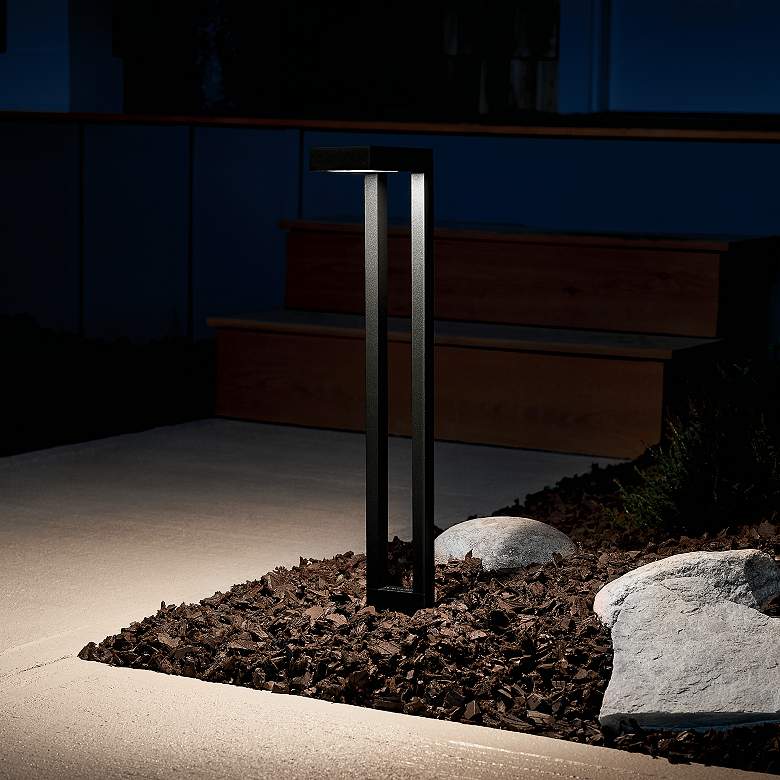Image 5 Kichler Two Arm 22" High Textured Black Landscape Path Light more views