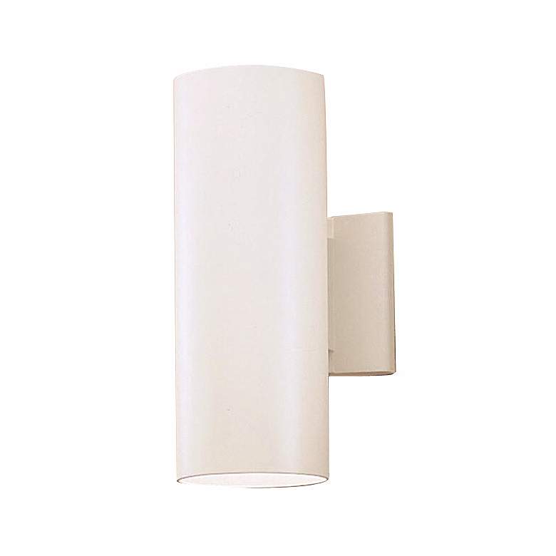 Image 1 Kichler Up Down 12 inch High White Finish Modern Outdoor Tube Wall Light