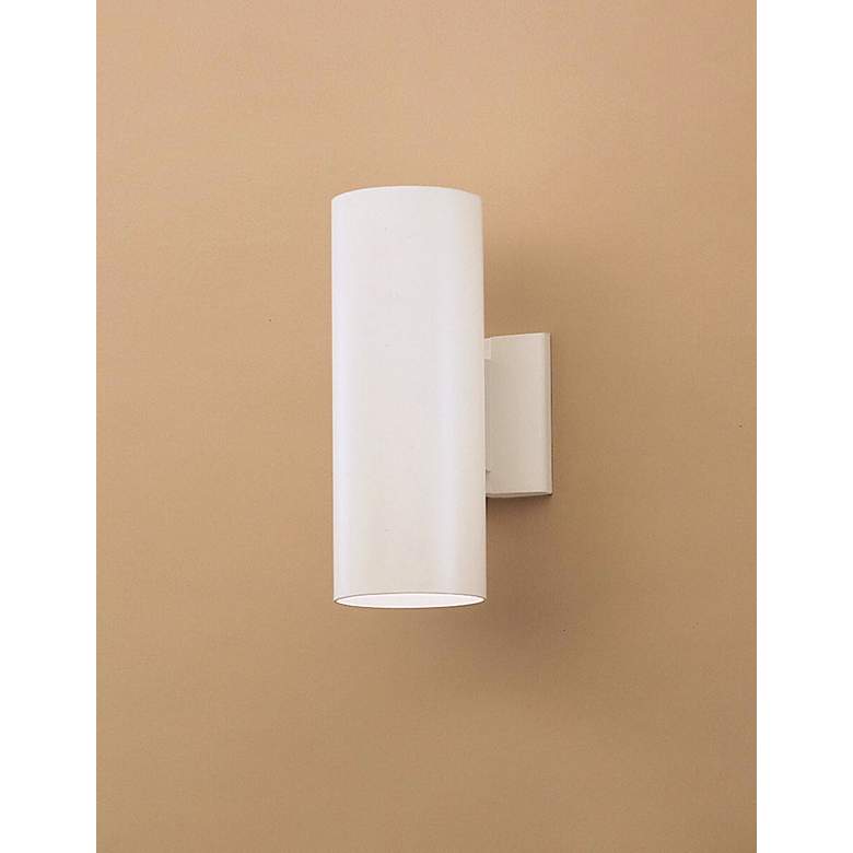 Image 2 Kichler Up Down 12 inch High White Finish Modern Outdoor Tube Wall Light more views