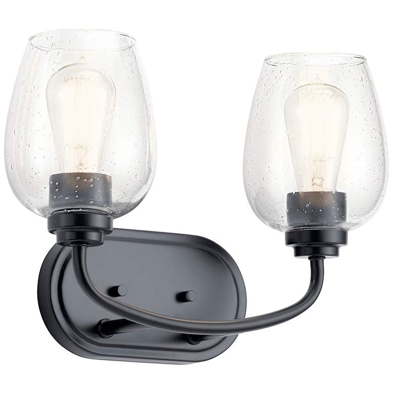 Image 1 Kichler Valserrano 10 1/4" High 2-Light Black Wall Sconce
