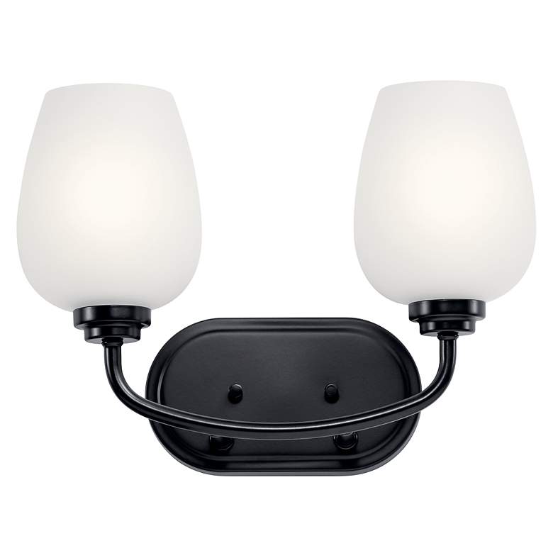 Image 3 Kichler Valserrano 10 1/4" High Black 2-Light Wall Sconce more views